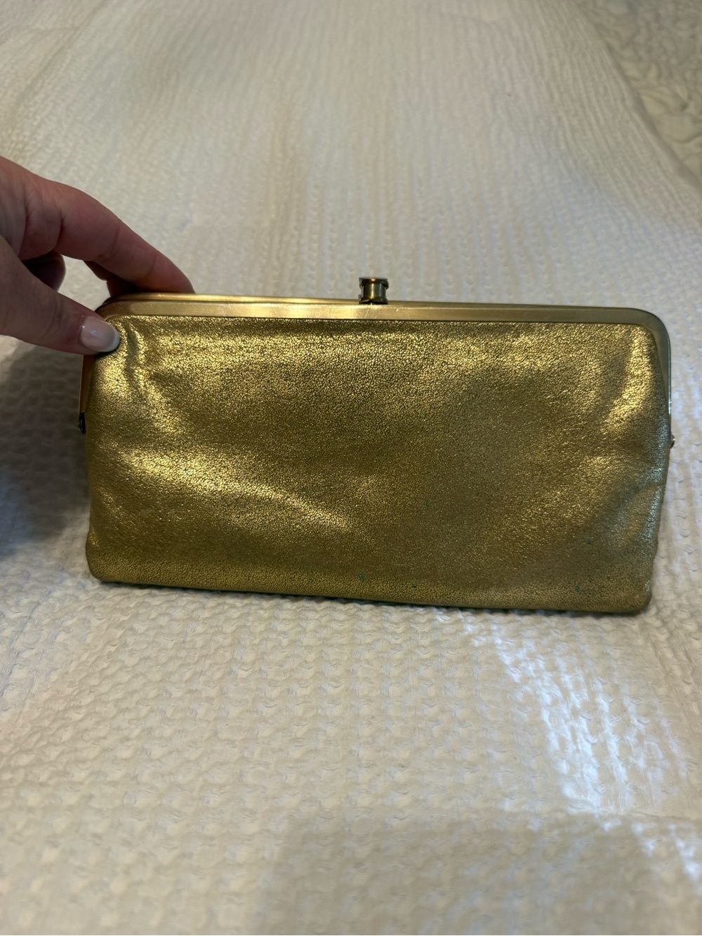 HOBO Metallic Gold Frame Lauren Clutch Wallet - Picture 4 of 5